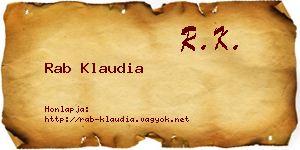 Rab Klaudia névjegykártya